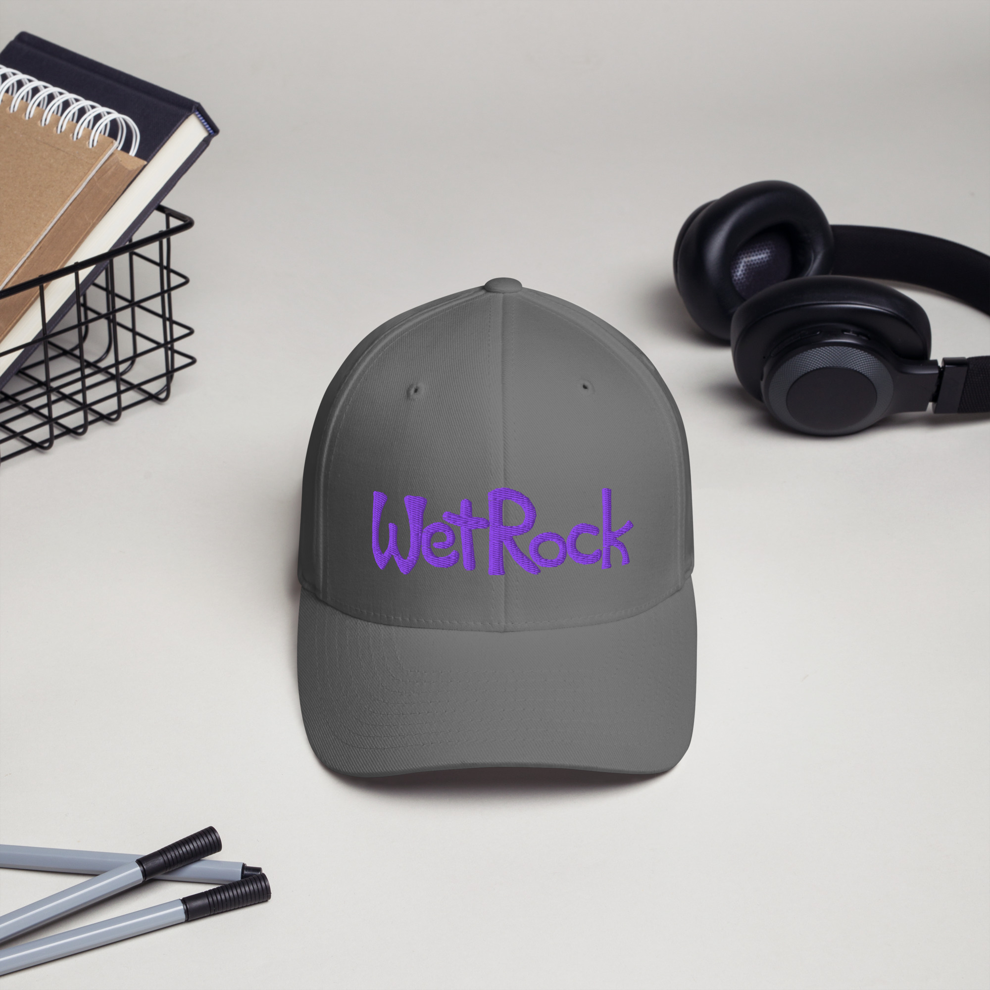 Embroidered Twill Cap. Purple “WetRock” Logo. Structured (stiff front to hold it’s shape) - Image 13