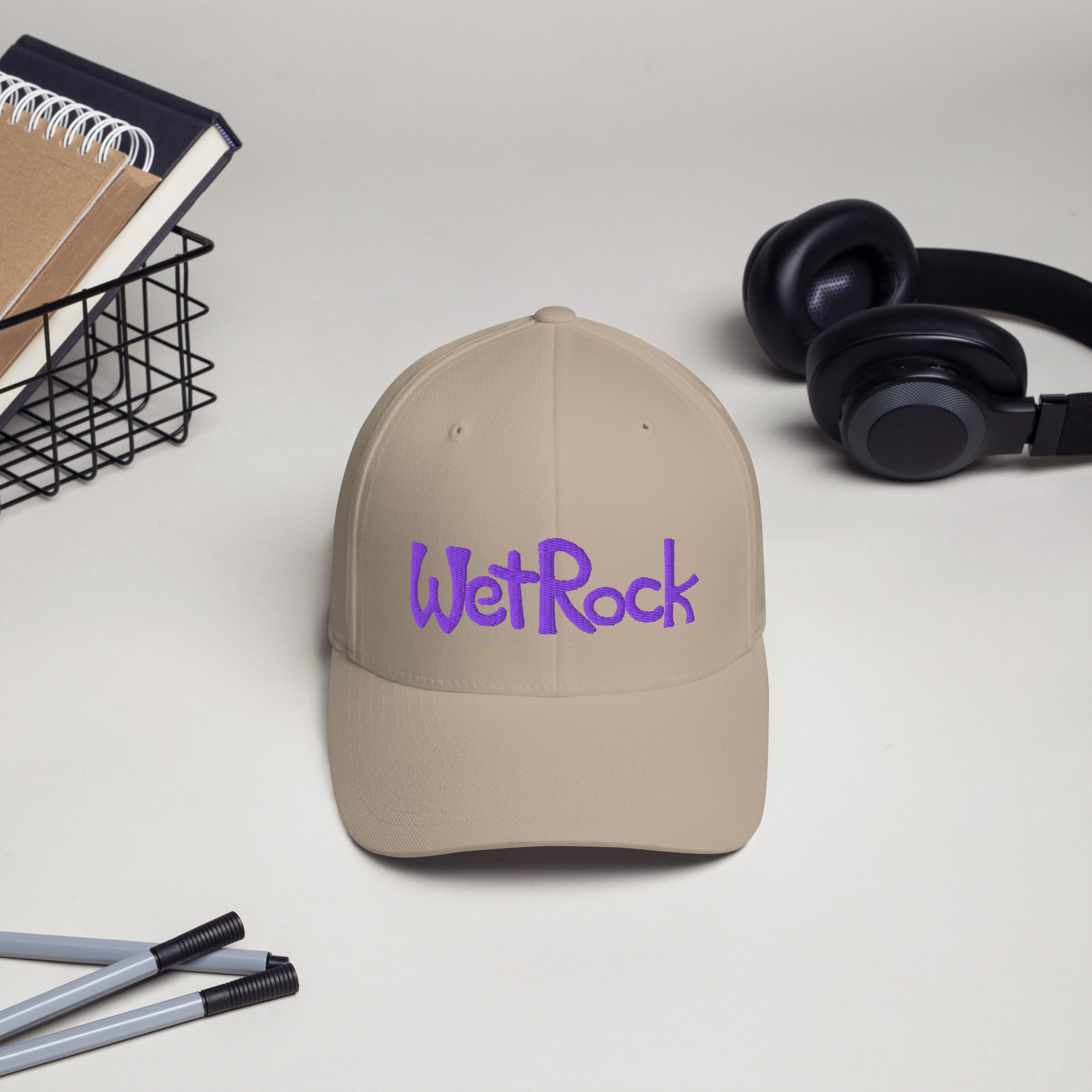 Embroidered Twill Cap. Purple “WetRock” Logo. Structured (stiff front to hold it’s shape) - Image 14