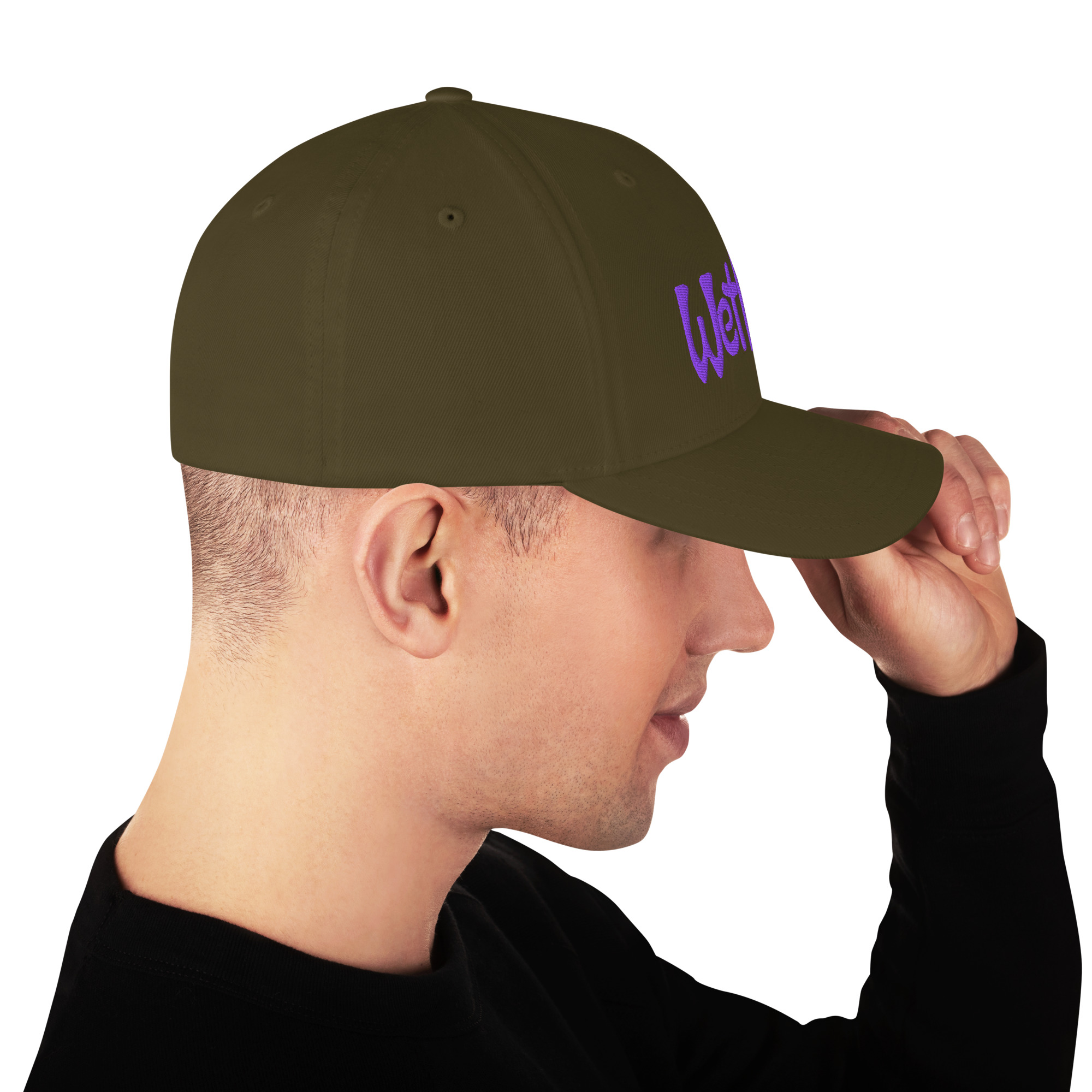 Embroidered Twill Cap. Purple “WetRock” Logo. Structured (stiff front to hold it’s shape) - Image 5