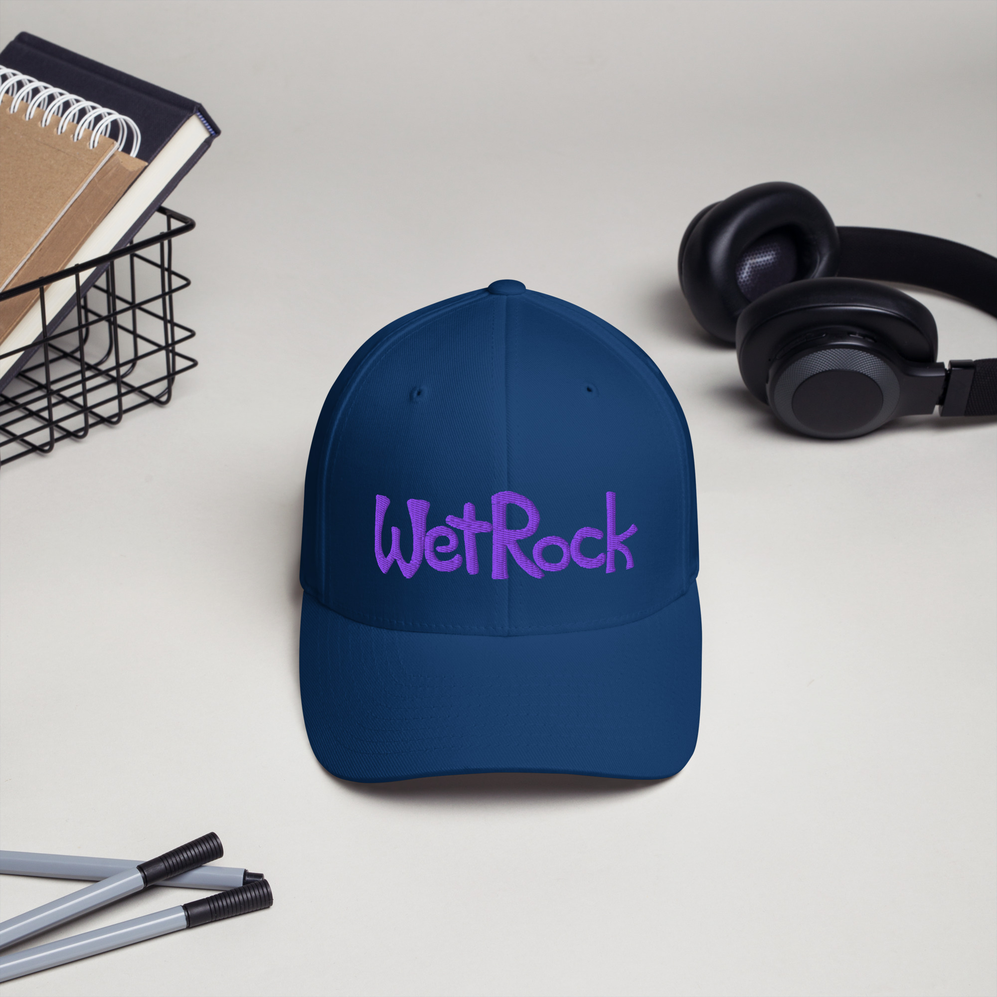 Embroidered Twill Cap. Purple “WetRock” Logo. Structured (stiff front to hold it’s shape) - Image 9