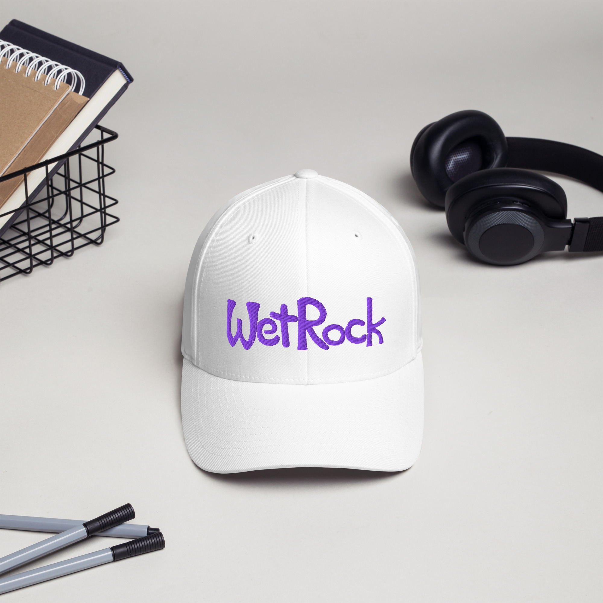Embroidered Twill Cap. Purple “WetRock” Logo. Structured (stiff front to hold it’s shape) - Image 15
