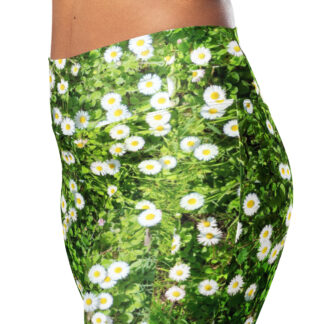 Lawn Daisy Flare leggings. Real lawn with real flowers :-)