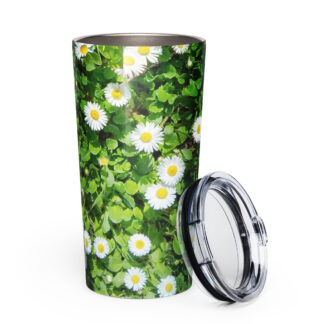 Lawn Daisy Tapered stainless steel Vacuume-Insulated tumbler. Real lawn with real flowers :-) Green Flowery Drinkware